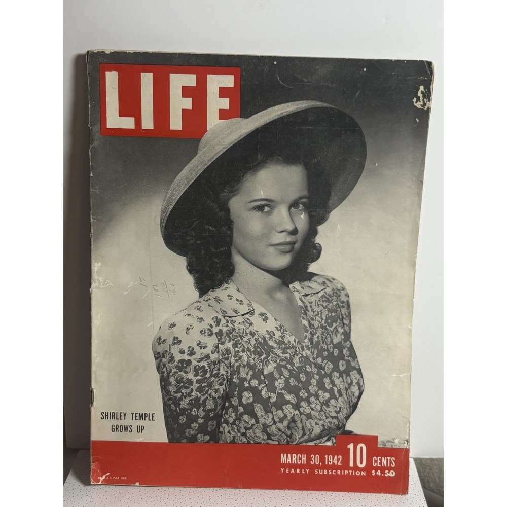 LIFE Magazine March 30, 1942 – Shirley Temple Grows Up – Vintage WWII Era Issue